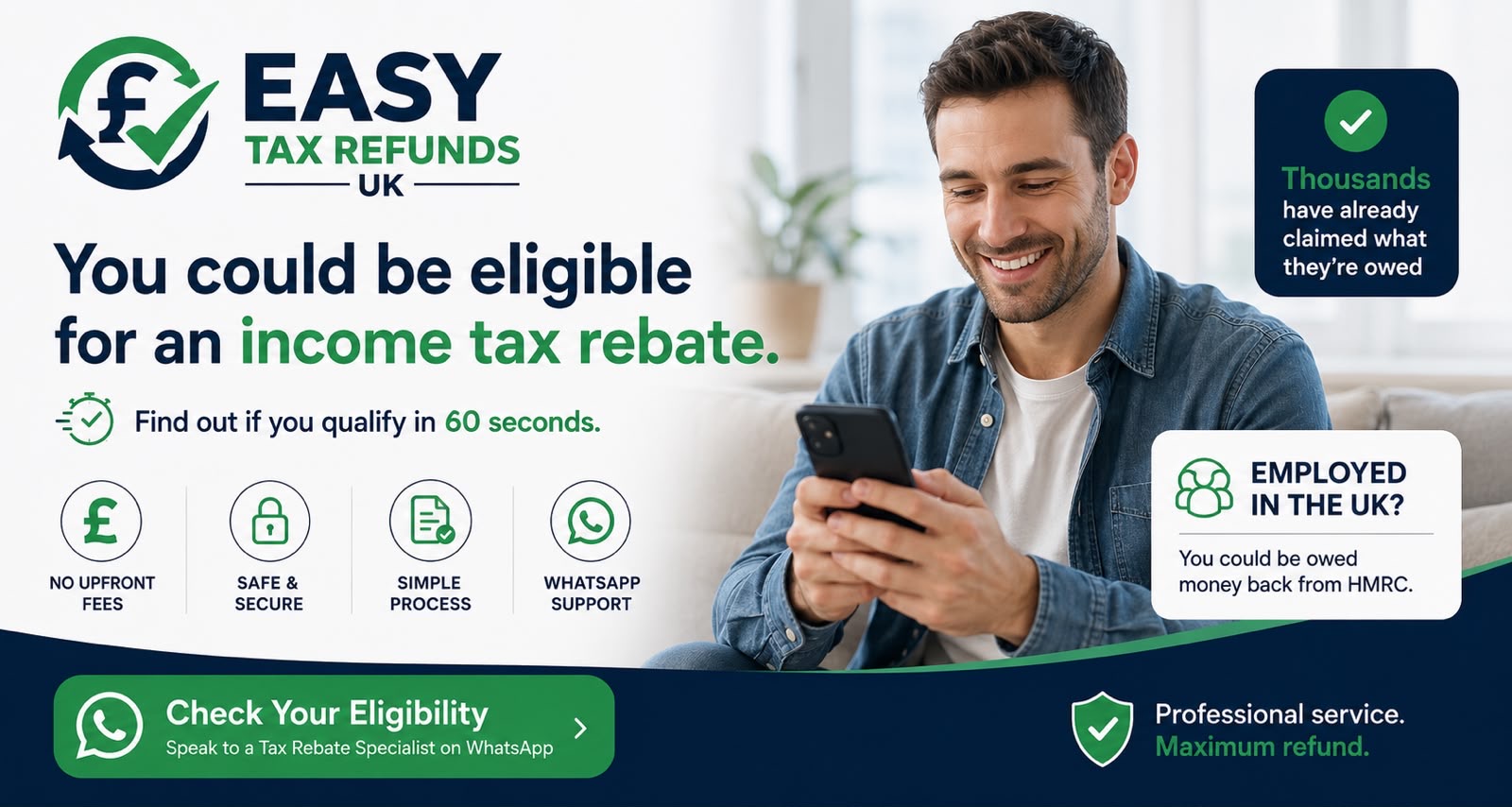 Checking tax refund eligibility on a phone